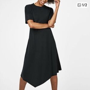 Sweaty Betty Rhea Charcoal Black Short Sleeve Midi Dress Size Small